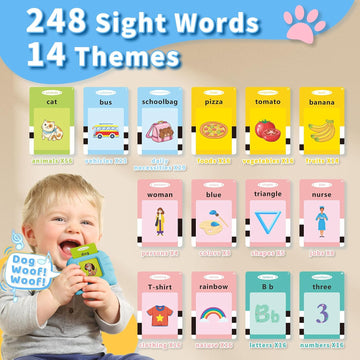 Montessori Talking Flash Cards for Kids – Educational Toddler Toys for Ages 1-6, Autism Sensory Speech Therapy & 248 Sight Words Learning Gift for Boys and Girls"