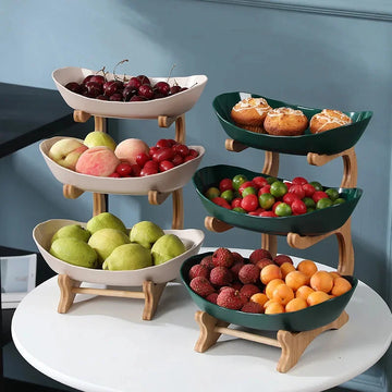 Partitioned Wooden Fruit & Candy Tray