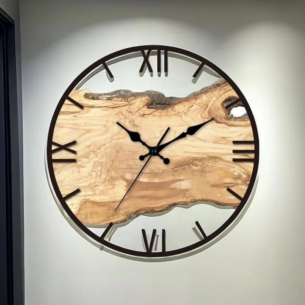 Transparent Acrylic Wood Grain Wall Clock