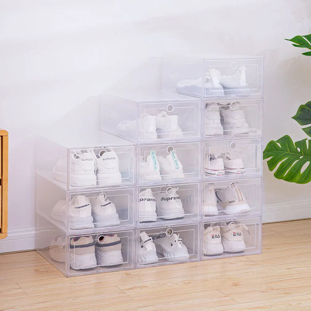 Stackable Transparent Shoe Organizer Set